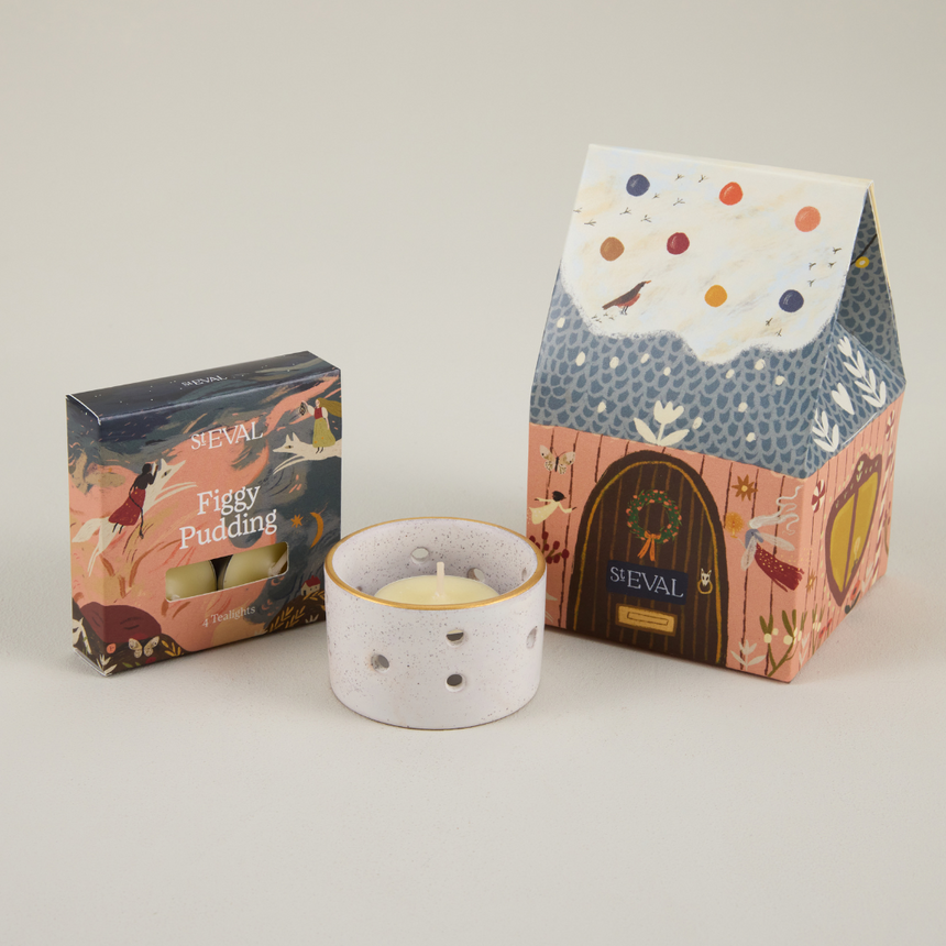 St Eval Christmas Cottage Scented Tealight Gift Pack, Figgy Pudding