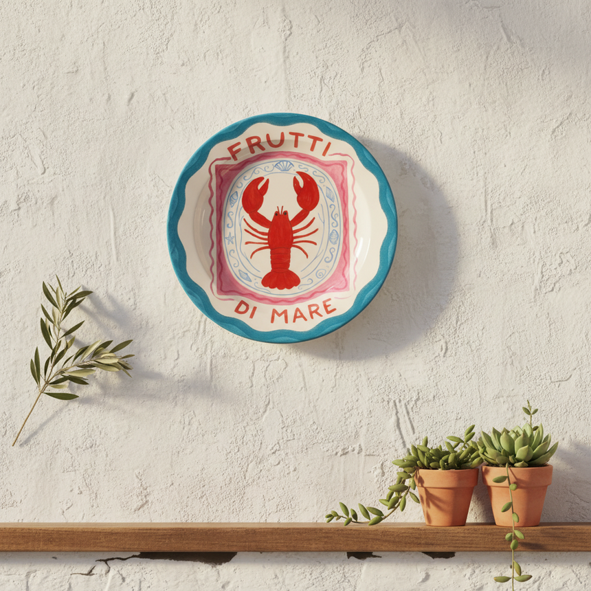 Frutti Di Mare Lobster Ceramic Dinner Plate By Ms Doodle
