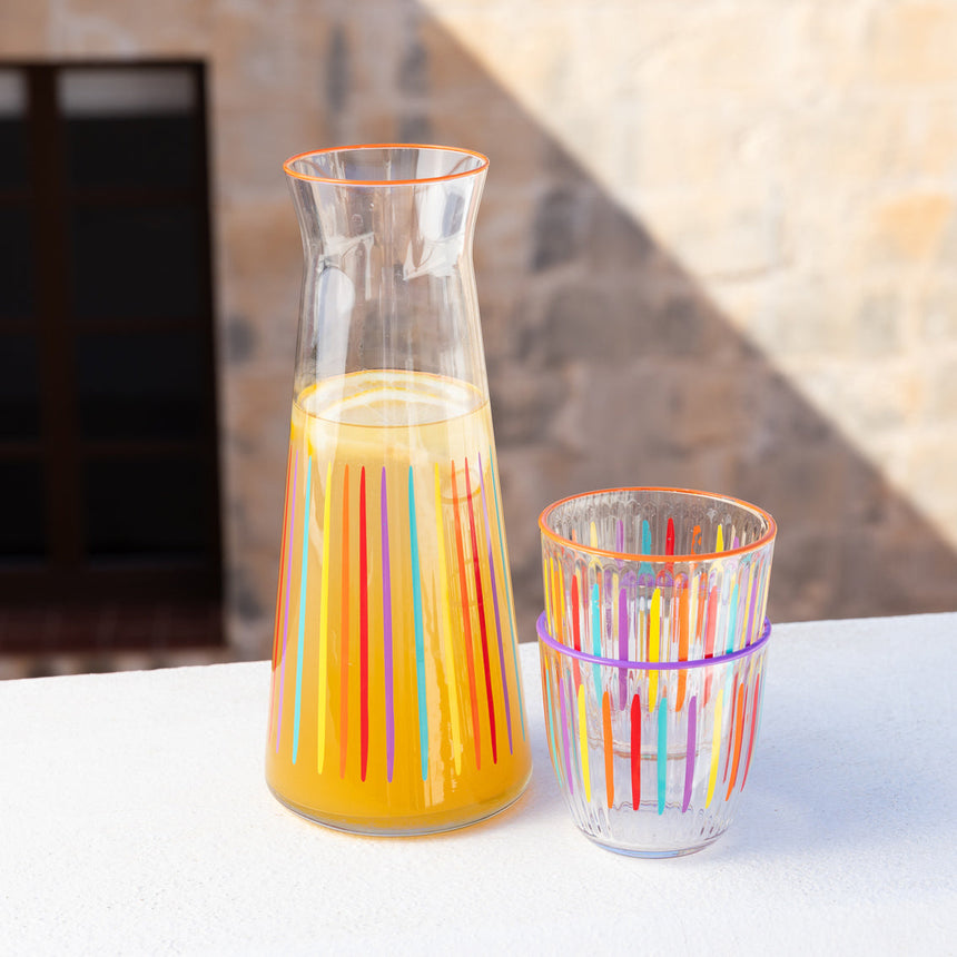 Talking Tables Multi-Coloured Striped Glass Tumblers (Set Of 2)