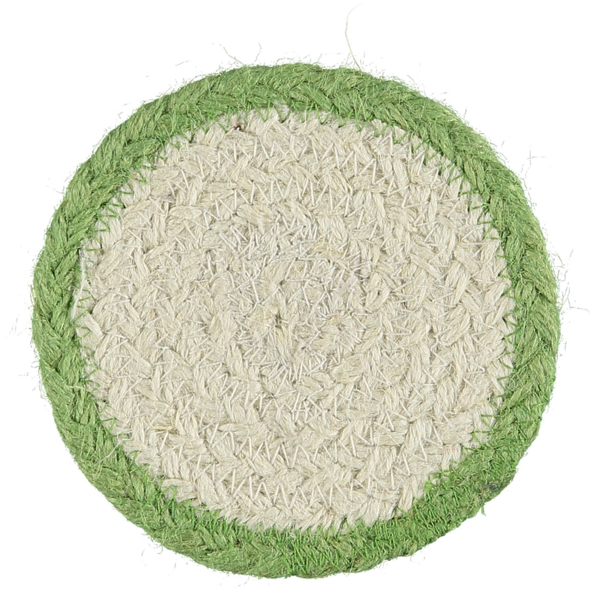 The Braided Rug Company Jute Coasters, Mixed Tulip  (Set Of 6)