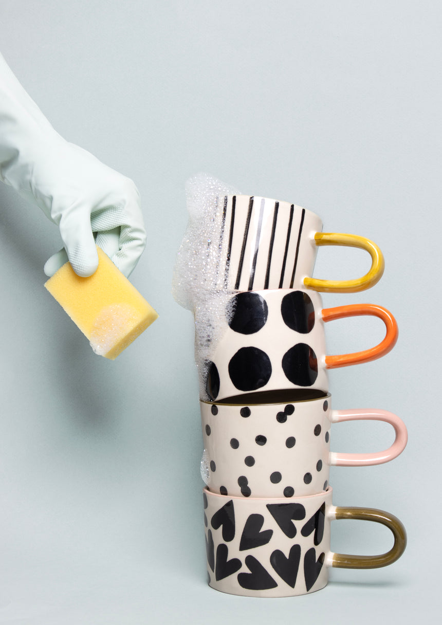 Caroline Gardner Ceramic Mug, Mono Spots