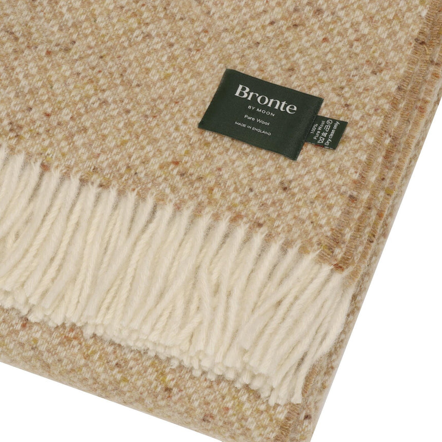 Bronte By Moon Donegal Pure New Wool Throw, Sand