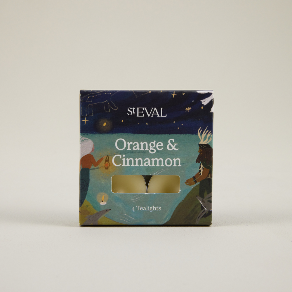 St Eval Christmas Cottage Scented Tealight Gift Pack, Orange & Cinnamon
