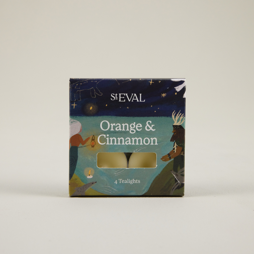 St Eval Christmas Cottage Scented Tealight Gift Pack, Orange & Cinnamon