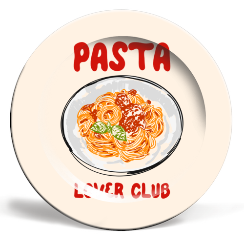 Spaghetti Pasta Club Ceramic Dinner Plate By Ezbie