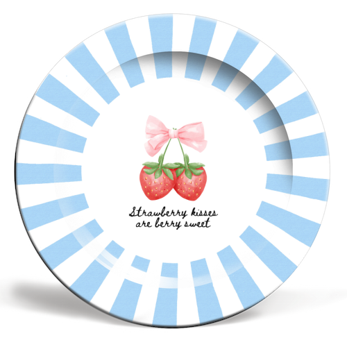 Strawberry Kisses Ceramic Side Plate By Ms Doodle