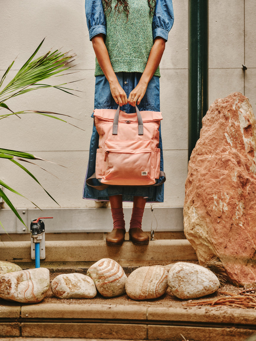 Roka London Canfield B Medium Sustainable Nylon Rucksack, Punch