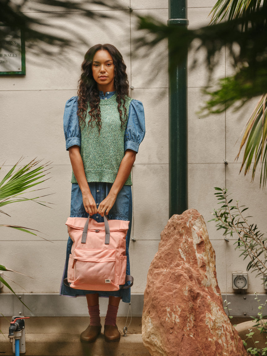 Roka London Canfield B Medium Sustainable Nylon Rucksack, Punch