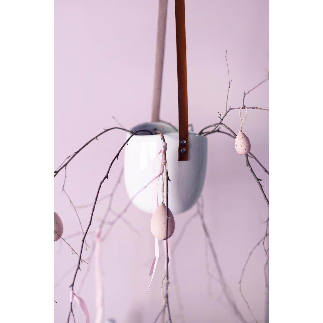 Wikholm Estrid Ceramic Hanging PLant Pot, Gloss White