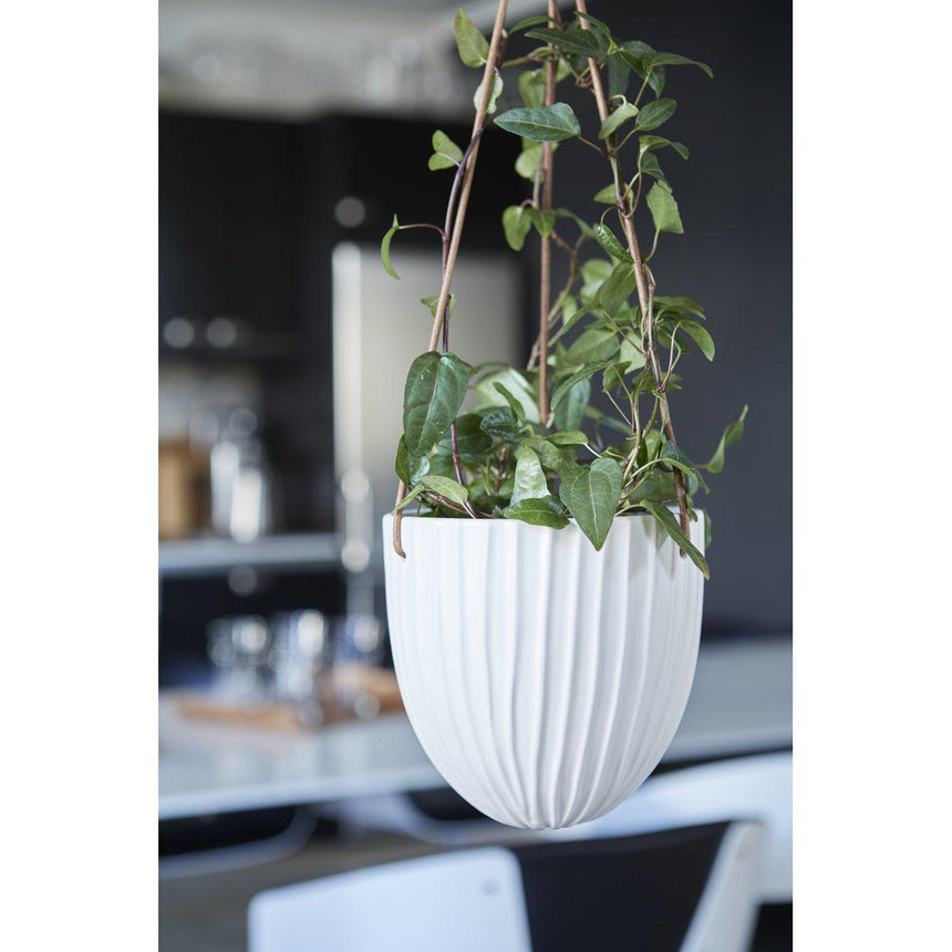 Wikholm Estrid Ceramic Hanging PLant Pot, Matt White