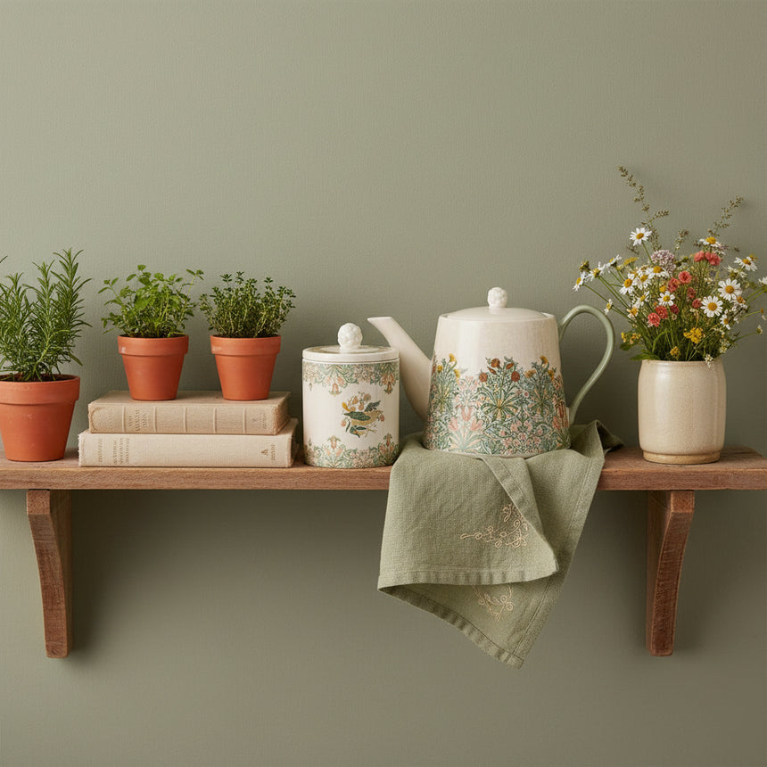 William Morris At Home Kitchen Garden Sugar Bowl and Creamer Jug Set