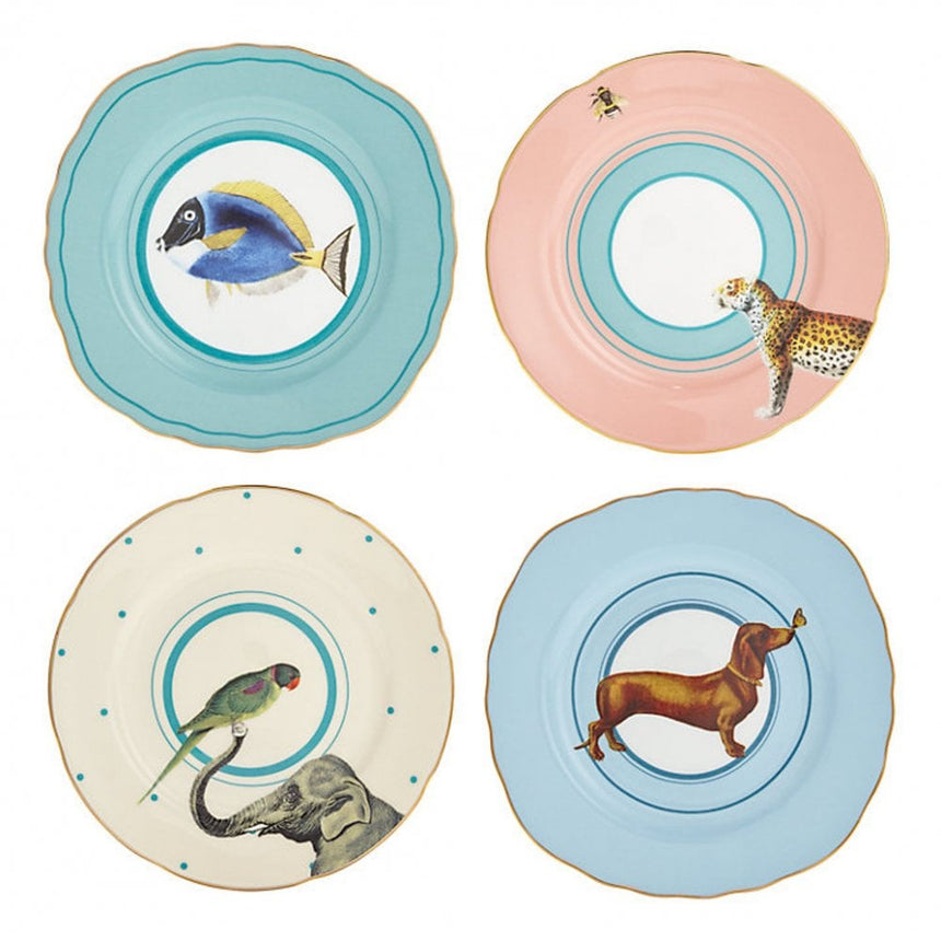 Yvonne Ellen Animal Tea Plates (Set Of 4)