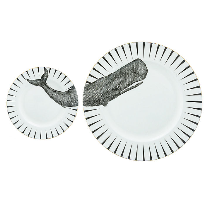 Yvonne Ellen Monochrome Plate Set  Whale