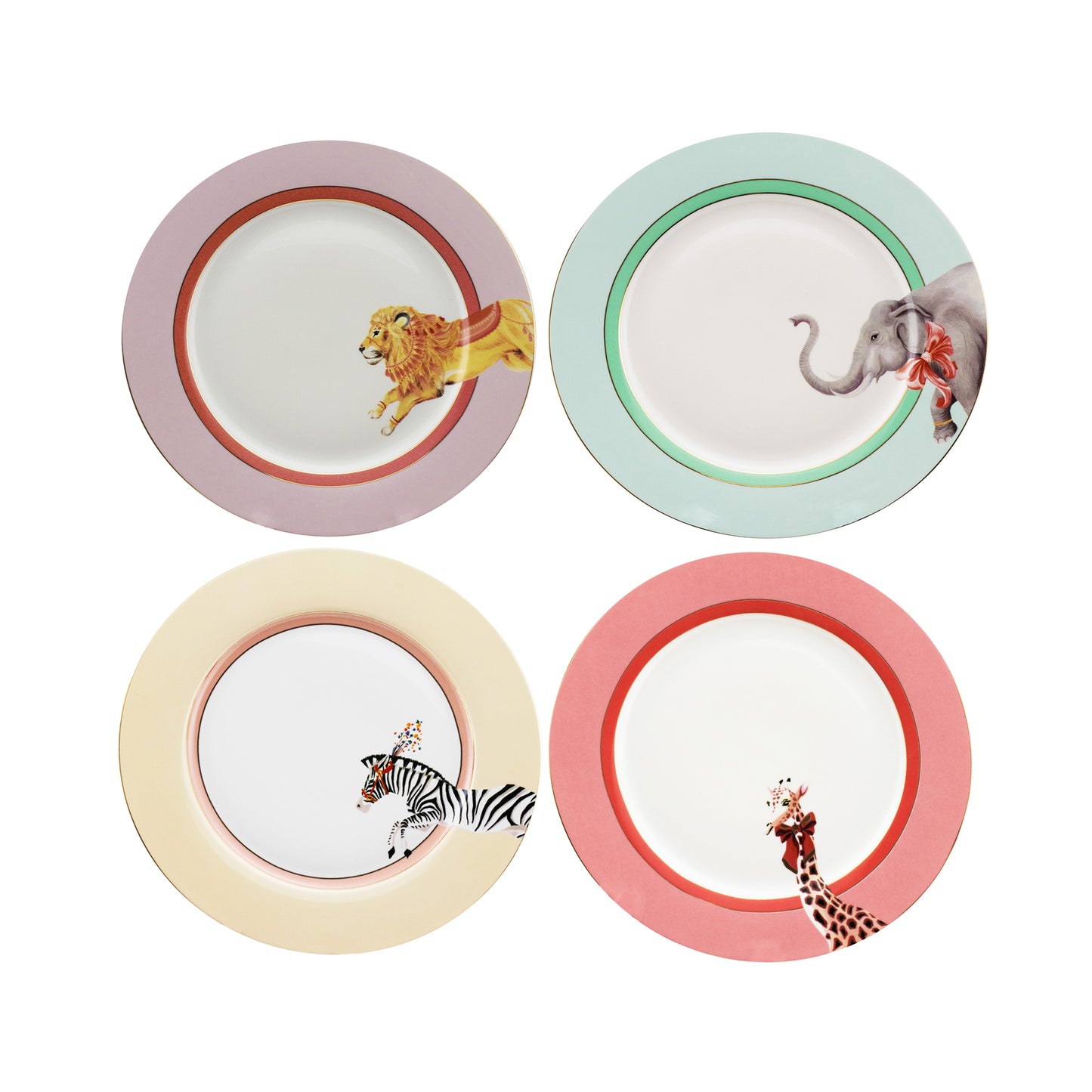 Yvonne Ellen Animal Dinner Plates,Set Of 4