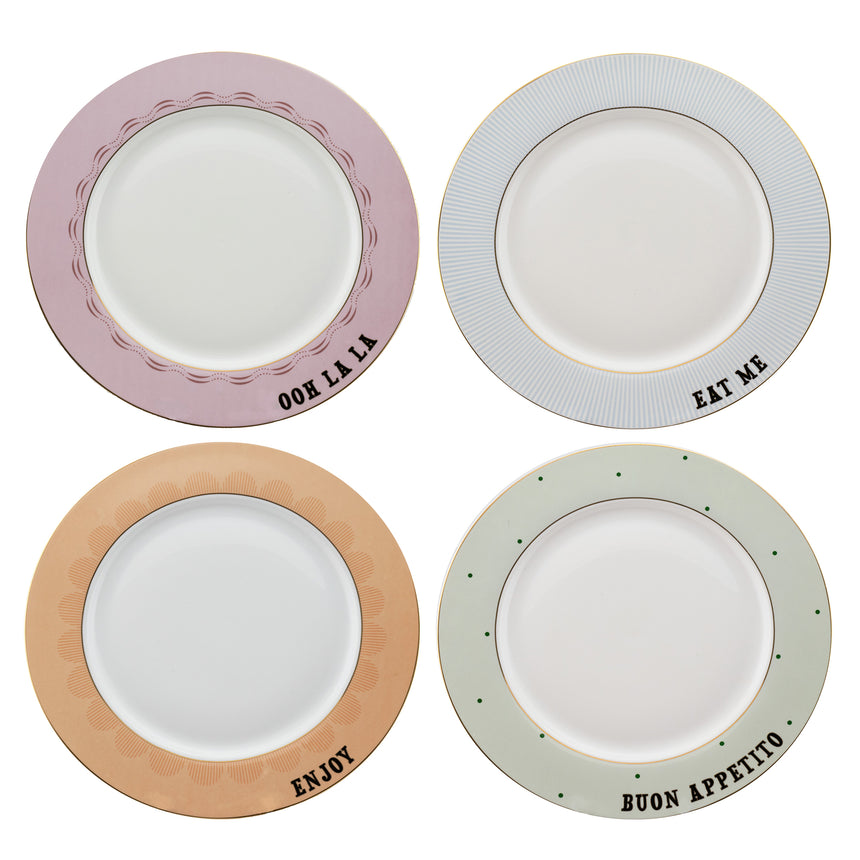 Yvonne Ellen Slogan Dinner Plates (Set Of 4)