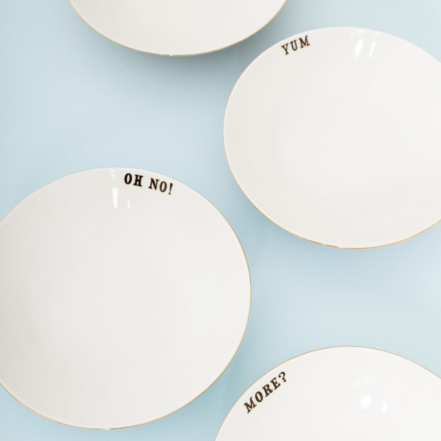 Yvonne Ellen Slogan Pasta Plates (Set Of 4)