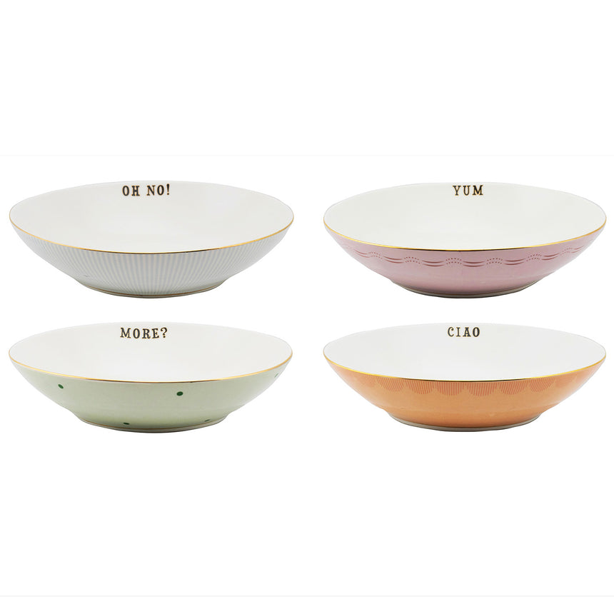 Yvonne Ellen Slogan Pasta Plates (Set Of 4)