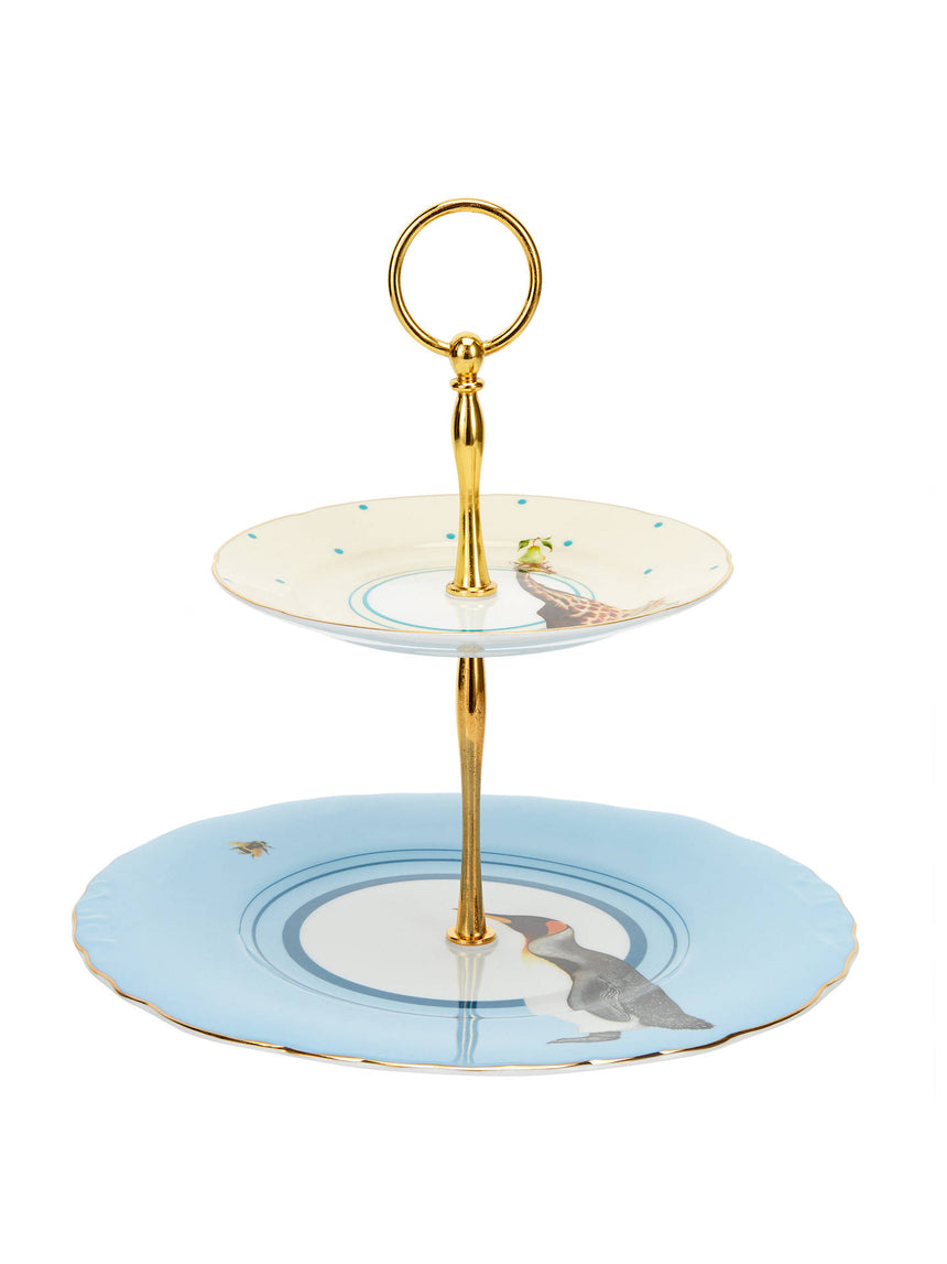 Yvonne Ellen Giraffe & Penguin Two Tier Cake Stand