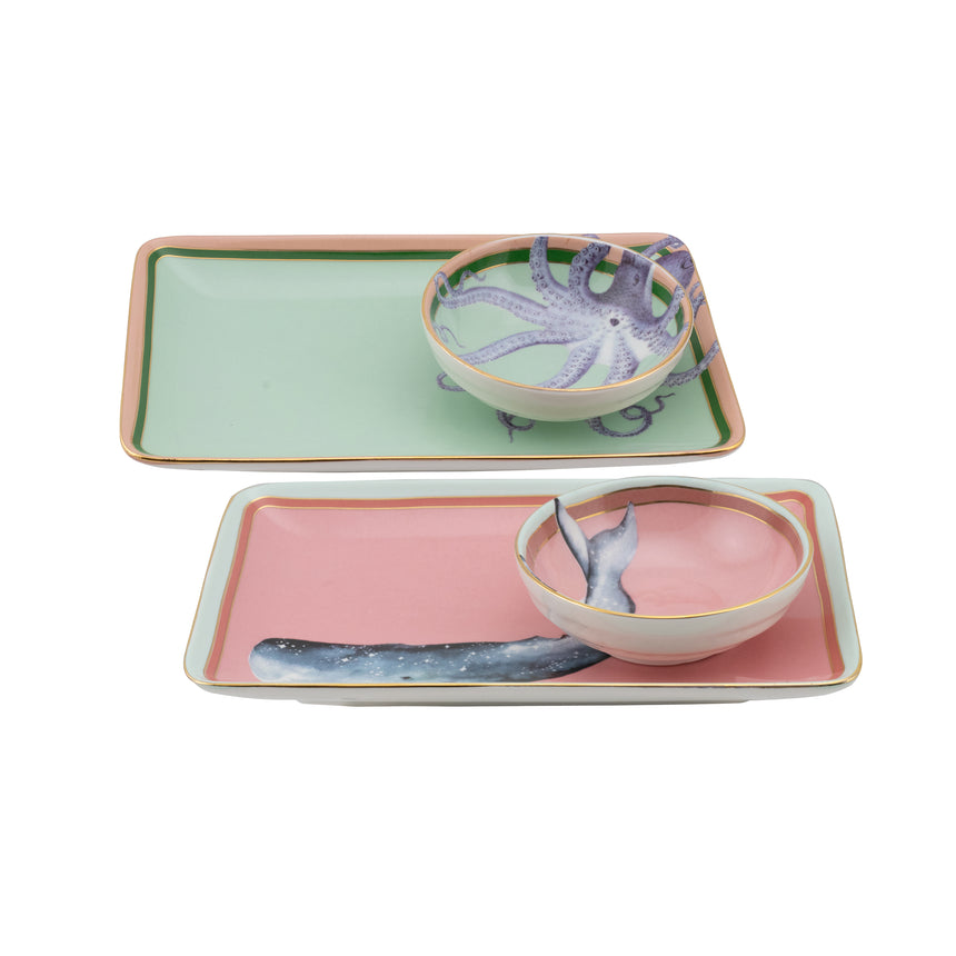 Yvonne Ellen Sushi  Plates & Dip Bowls (Set Of 2)