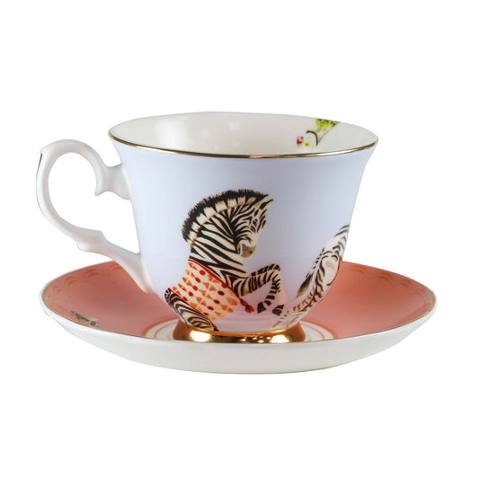 Yvonne Ellen Tea cup & Saucer Carnival Zebra