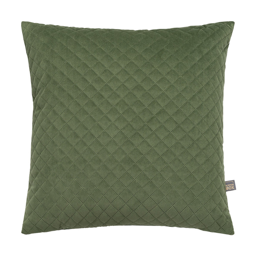 Scatter Box Earth Kind Erin Diamond Cushion, Earth Green