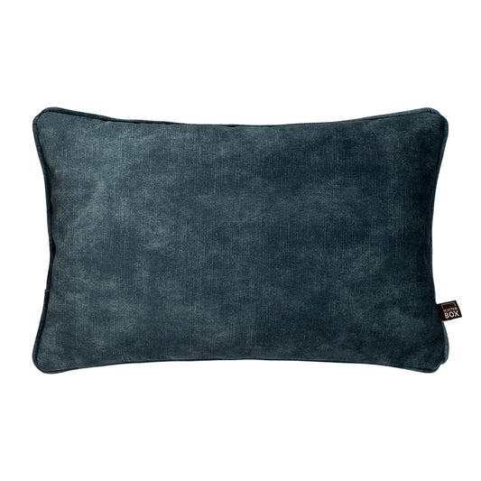 Scatter Box Etta Bolster Textured Velvet Cushion,Blue/ Green