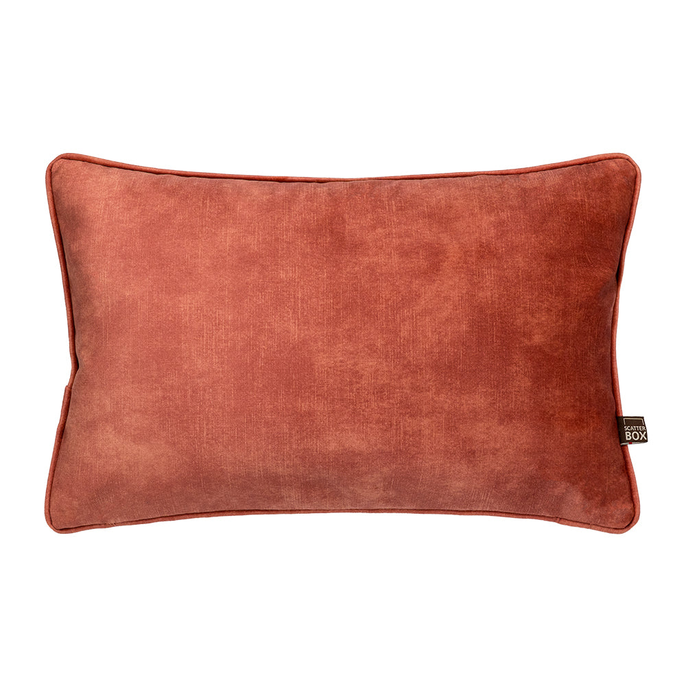 Scatter Box Etta Bolster Textured Velvet Cushion, Salmon / Rose