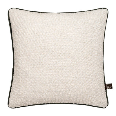 Scatter Box Leighton Textured Boucle Cushion, Cream & Green
