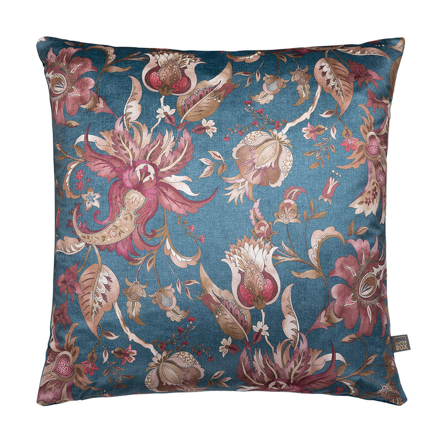 Scatter Box Leilani Velvet Cushion, Blue