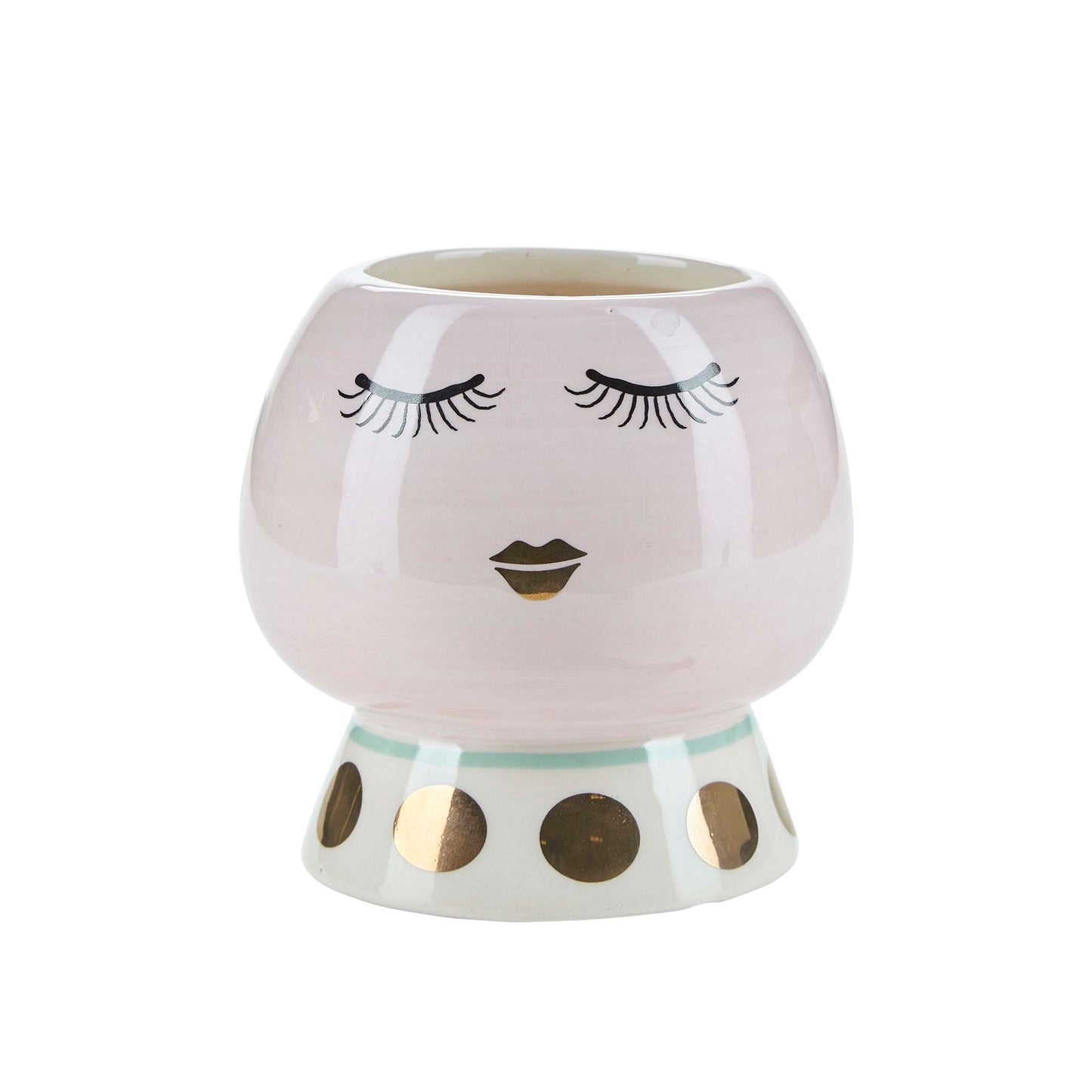 Miss Etoile Ceramic Flower Pot Closed Eyes