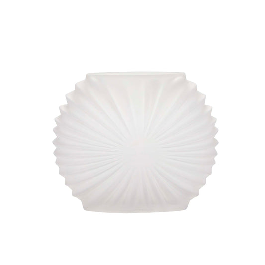 Bahne Frosted Glass Vase White Round