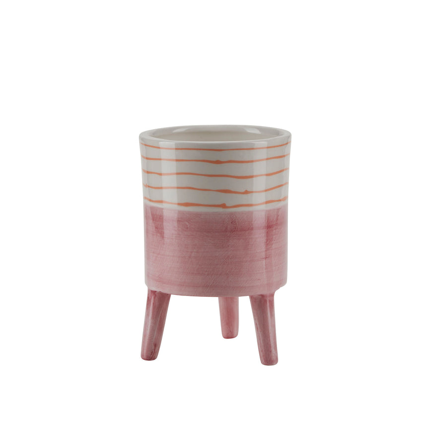 Bahne Ceramic Planter Orange Stripes