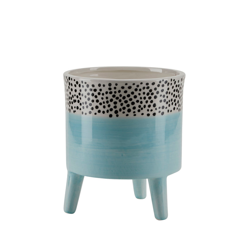 Bahne Ceramic Planter Spotty Blue Large