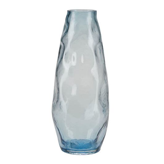 Bahne Interior Mouth-Blown Glass Vase, Soft Blue