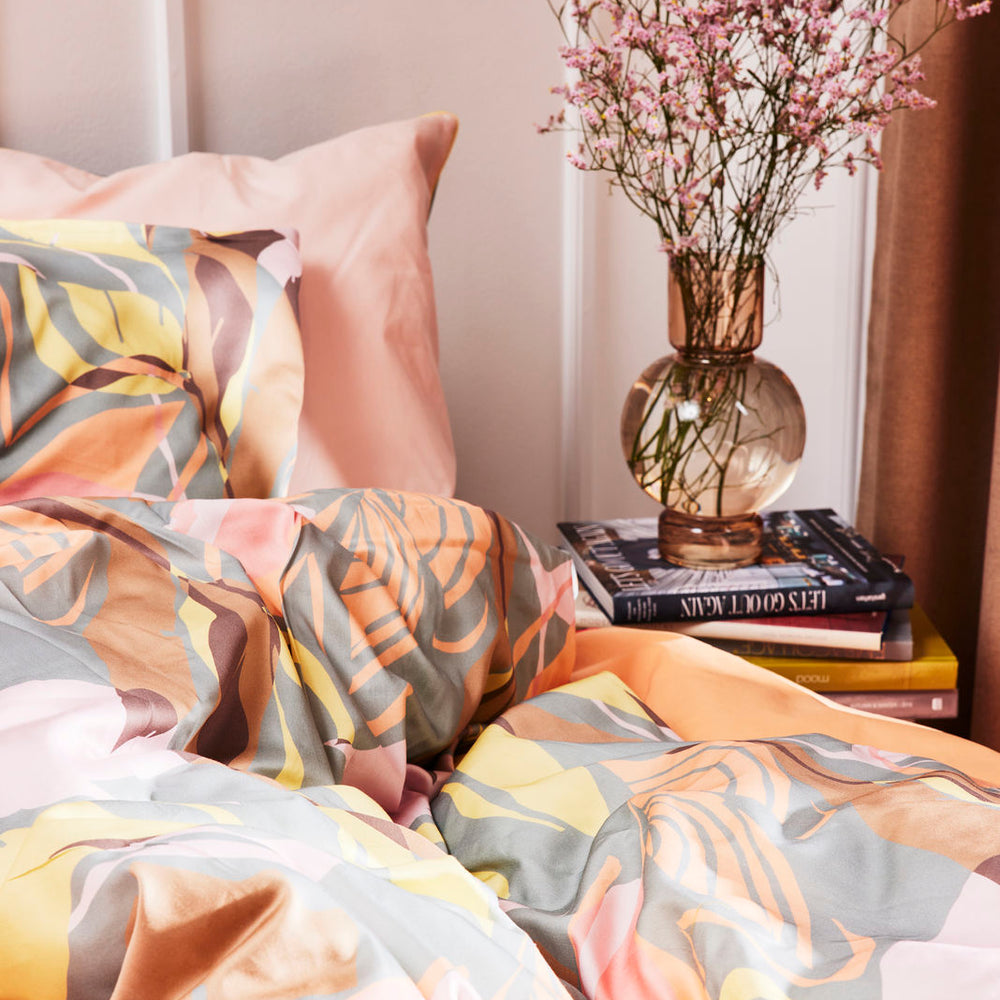 Bahne Interior Mouth-Blown Stained Glass Bubble Vase, Amber