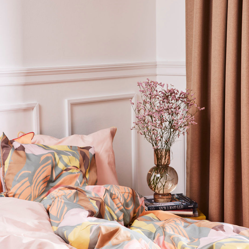 Bahne Interior Mouth-Blown Stained Glass Bubble Vase, Amber