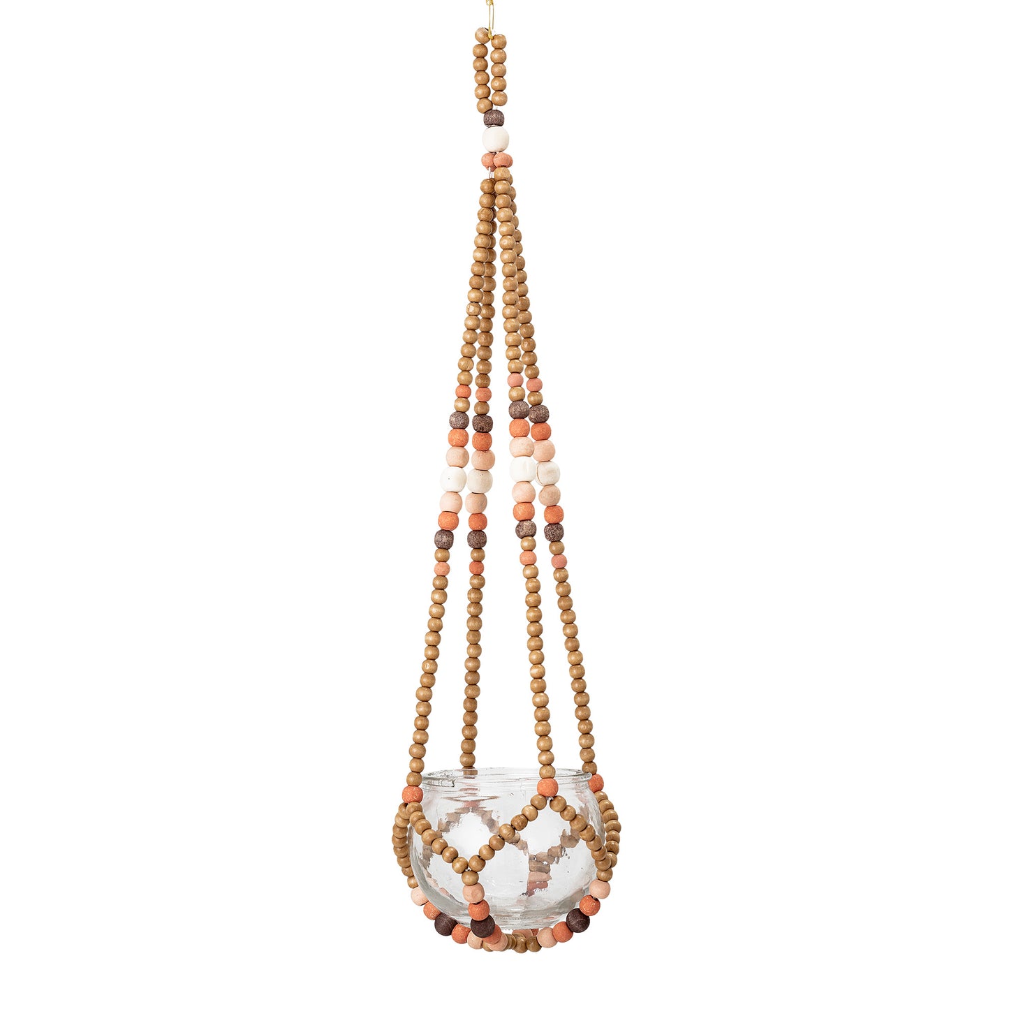 Bloomingville Beaded and  Glass hanging flower planter