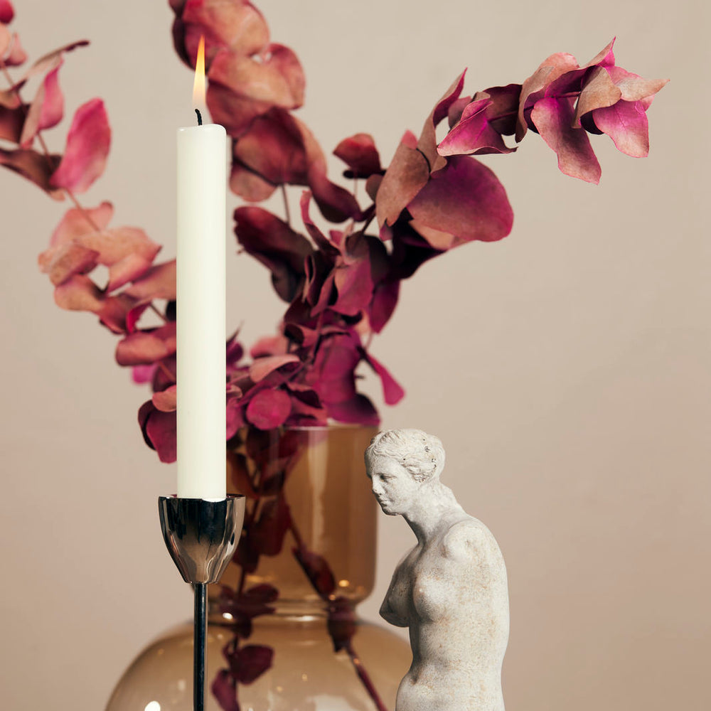 Bahne Interior Mouth-Blown Stained Glass Bubble Vase, Amber