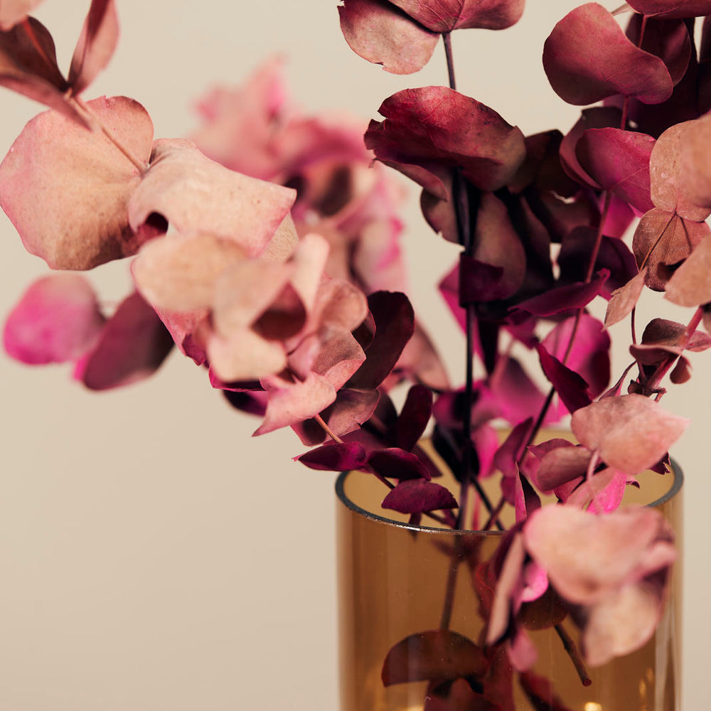 Bahne Interior Mouth-Blown Stained Glass Bubble Vase, Amber