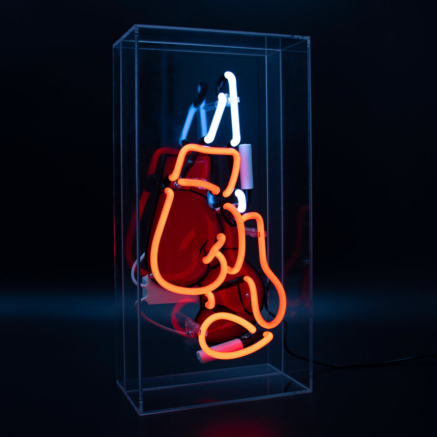 Locomocean Acrylic Box Neon Boxing Gloves