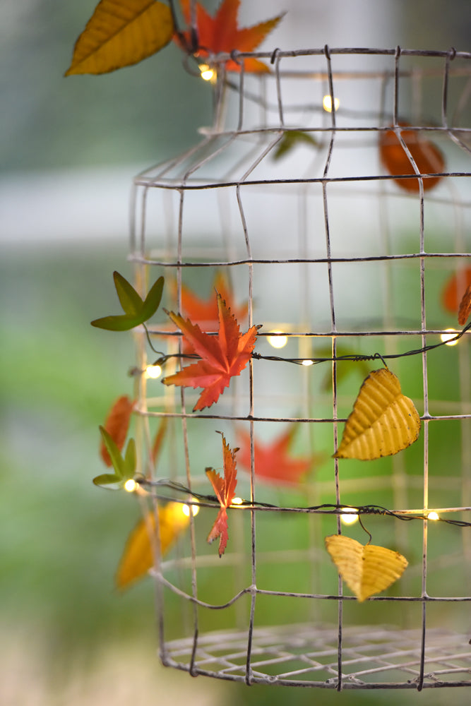 Handmade Metal LED Fairy Lights,Autumn Leaves(Battery Operated)