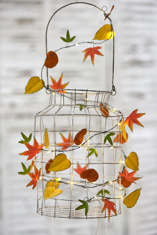 Handmade Metal LED Fairy Lights,Autumn Leaves(Battery Operated)