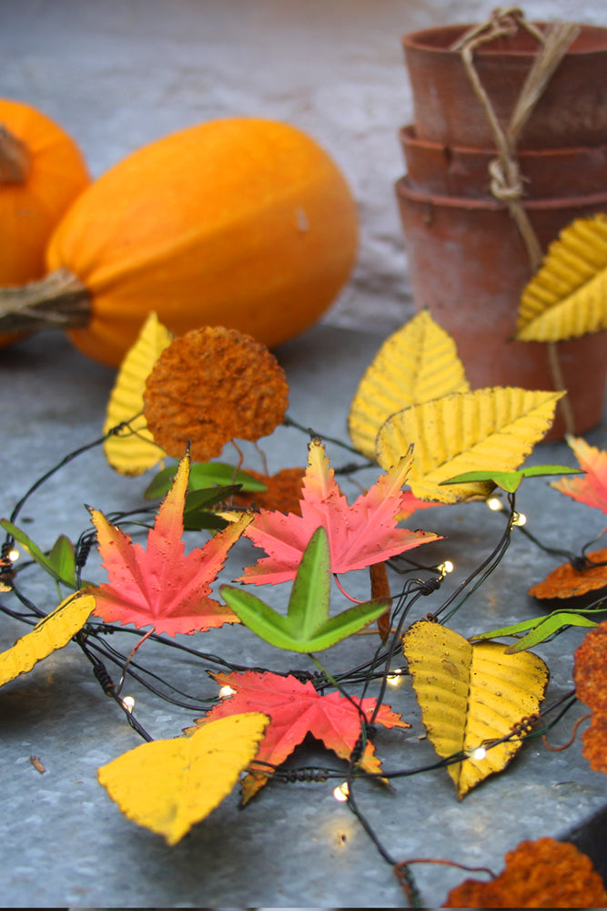 Handmade Metal LED Fairy Lights,Autumn Leaves(Battery Operated)