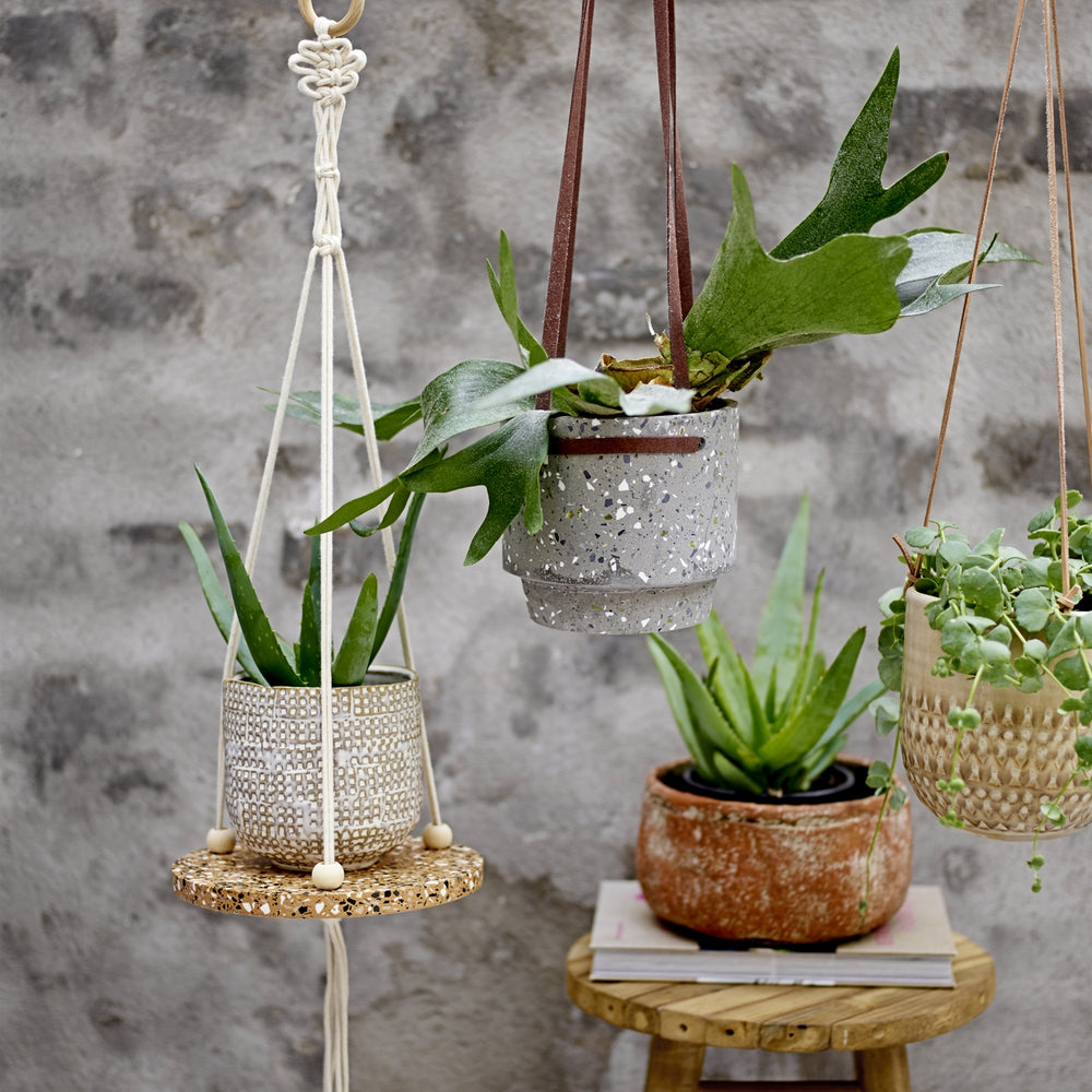 Bloomingville Concrete Plant Hanger  Brown