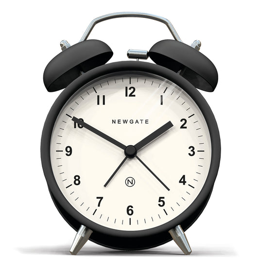 Newgate Charlie Bell Alarm Clock, Matt Black