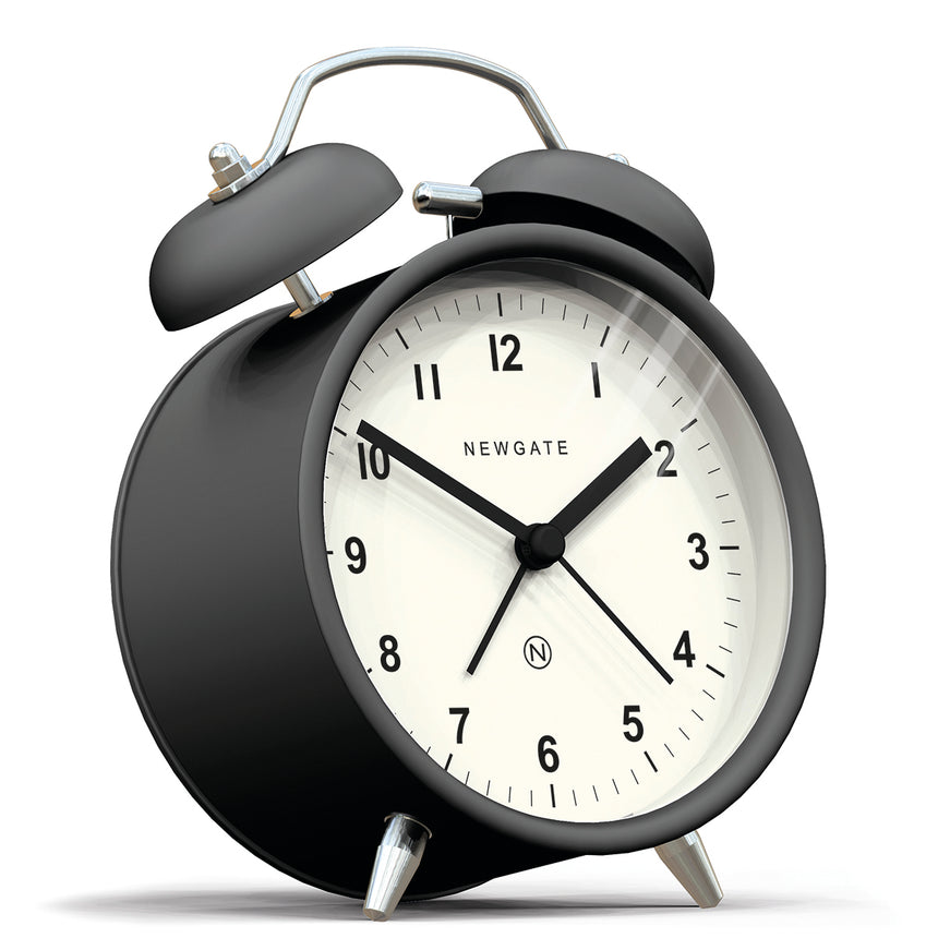 Newgate Charlie Bell Alarm Clock, Matt Black
