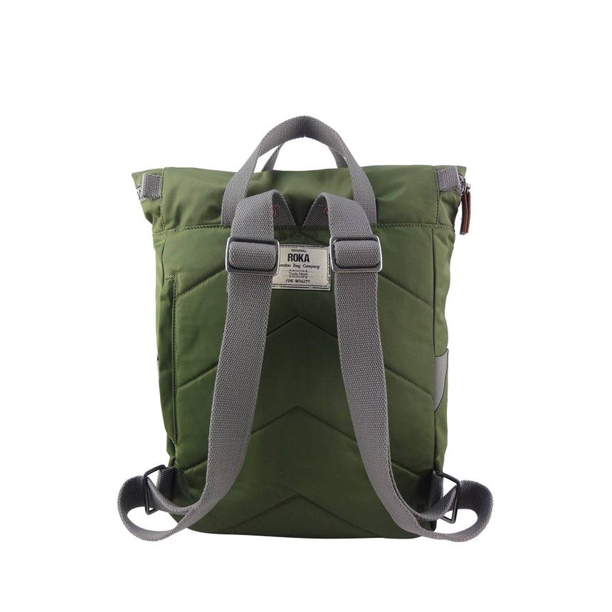 Roka London Canfield B Sustainable Nylon Rucksack, Avocado