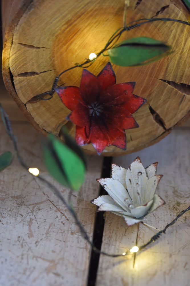 Handmade Metal LED Fairy Lights, Clematis (Battery Operated)