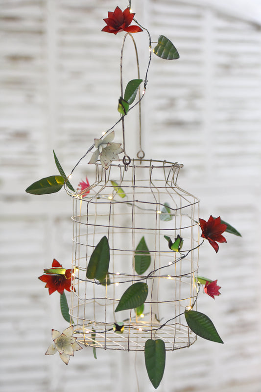 Handmade Metal LED Fairy Lights, Clematis (Battery Operated)