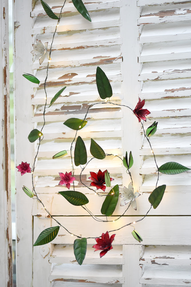 Handmade Metal LED Fairy Lights, Clematis (Battery Operated)